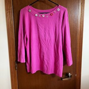 Joseph Bright Pink Embellished Boatneck Top 2x